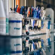 syringes on a lab desk