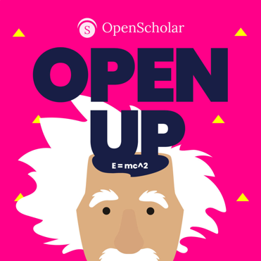 OpenScholar OpenUp Albert Einstein caricature logo